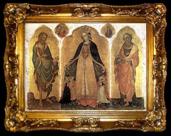 framed  JACOBELLO DEL FIORE Triptych of the Madonna della Misericordia g, ta009-2
